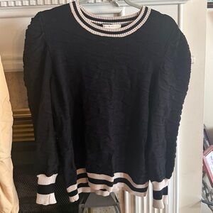 Emily McCarthy Julia Sweater In Black Knit Cheetah medium
